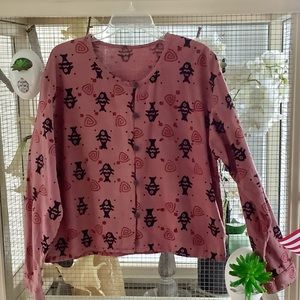 Artsy Bohemian Short Jacket Mauve W/ Black Fish L